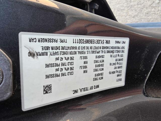 2021 TESLA MODEL 3 5YJ3E1EB6MF030111