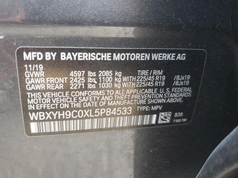 2020 BMW X2 SDRIVE2 WBXYH9C0XL5P84533
