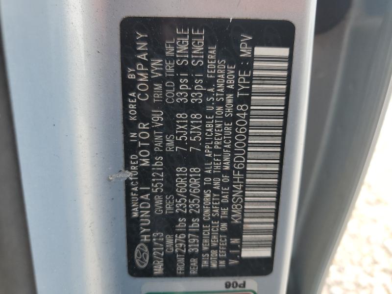 2013 HYUNDAI SANTA FE G - KM8SN4HF6DU006048