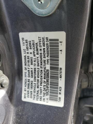 2021 HONDA INSIGHT EX - 19XZE4F5XME006629