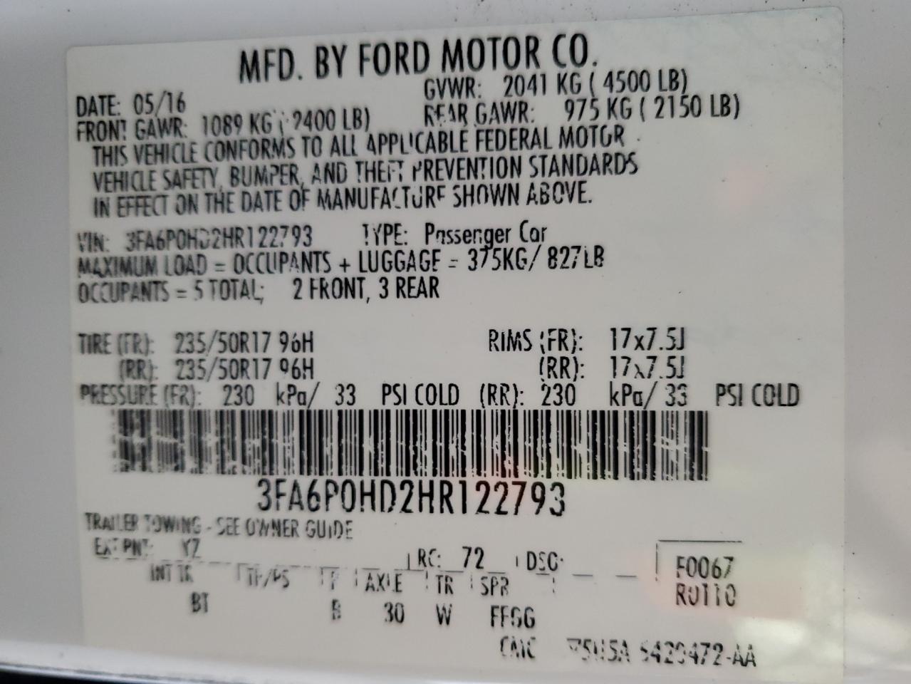 FORD FUSION SE