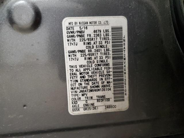 2016 NISSAN ROGUE S - JN8AT2MV4GW135104