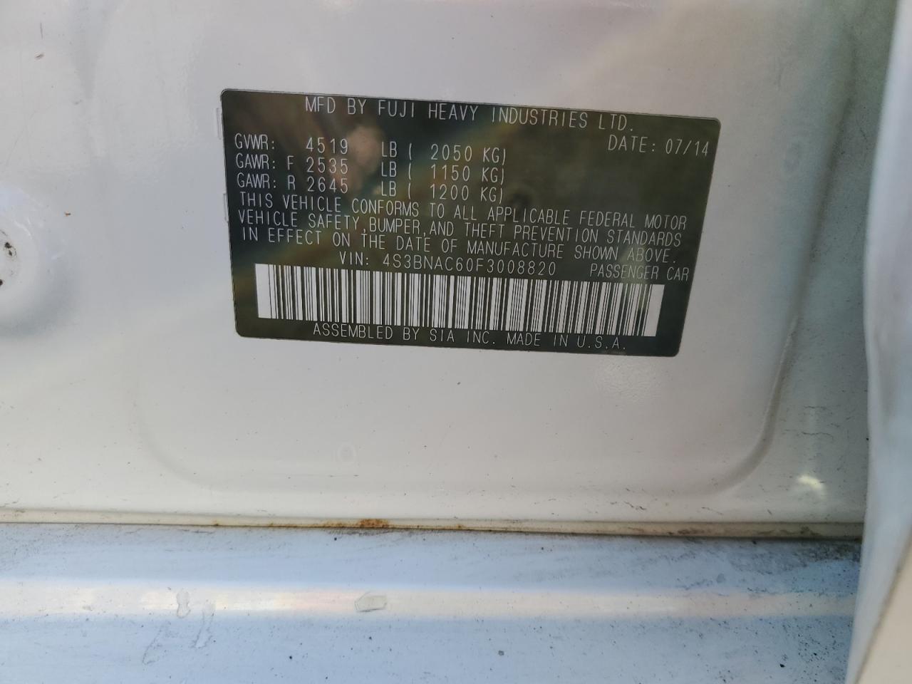 SUBARU LEGACY 2.5I PREMIUM