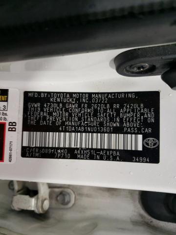 2022 TOYOTA AVALON LIM 4T1DA1AB1NU013601