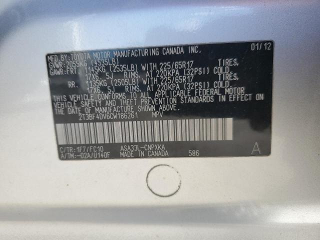 2012 TOYOTA RAV4 - 2T3BF4DV6CW186261