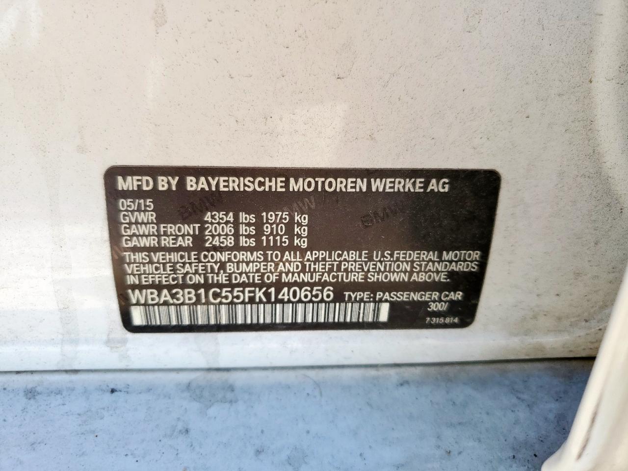 Lot #3317690068 2015 BMW 320 I