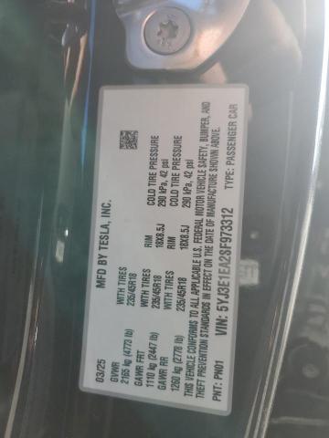 2025 TESLA MODEL 3 - 5YJ3E1EA2SF973312