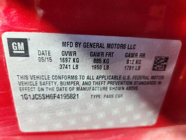 2015 CHEVROLET SONIC LT - 1G1JC5SH6F4195821