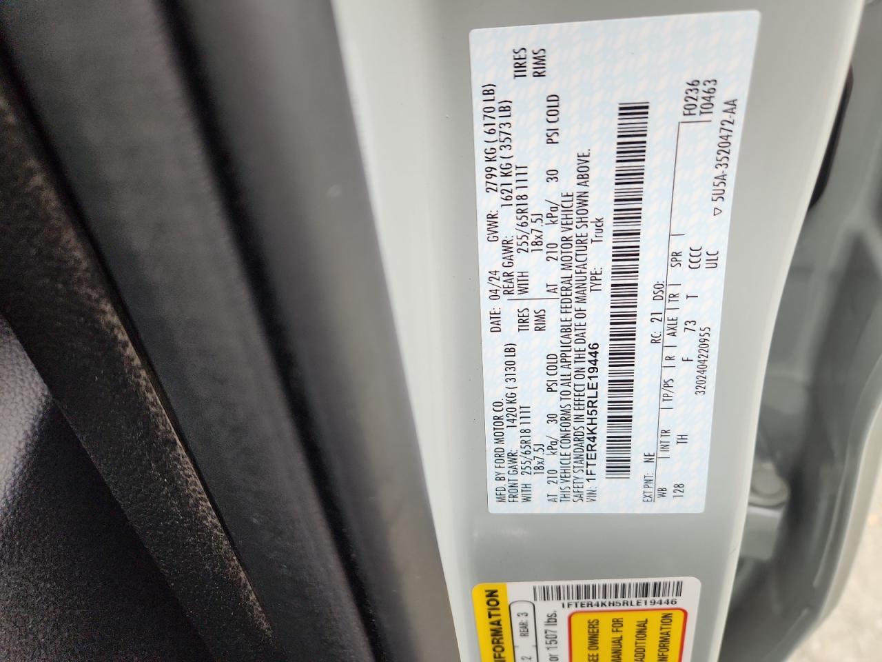 Lot #3266015542 2024 FORD RANGER LAR