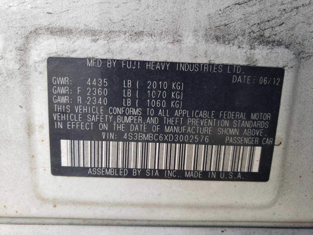 SUBARU LEGACY 2.5I PREMIUM