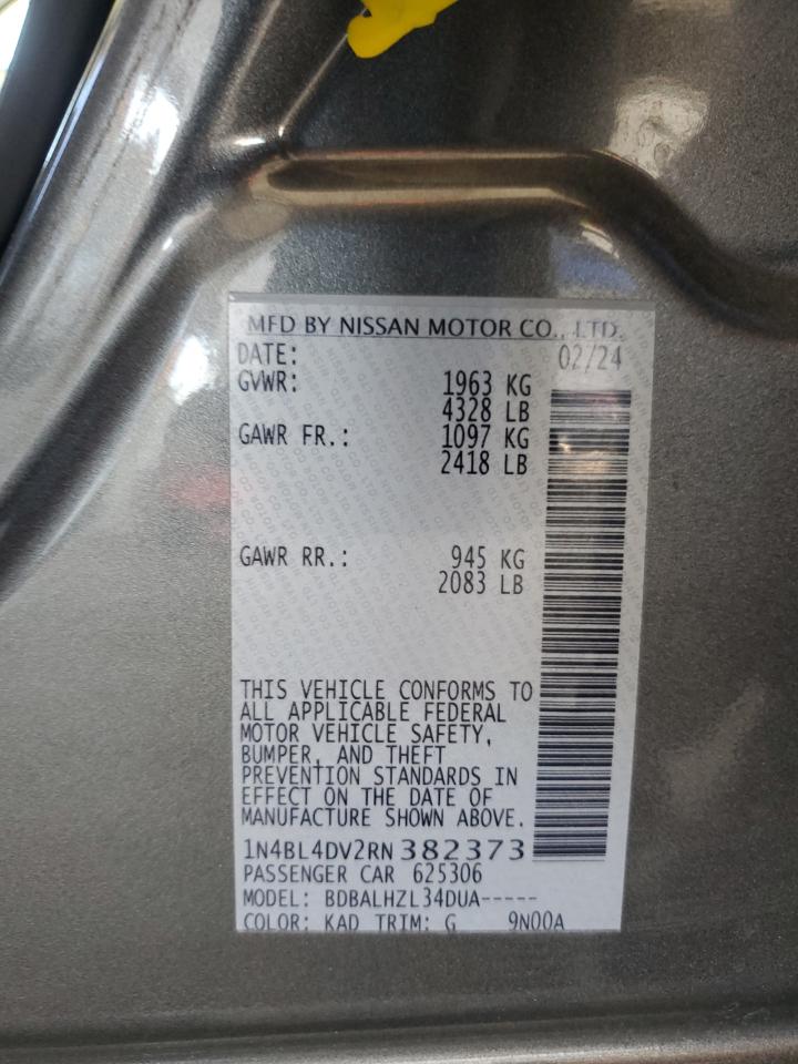 Lot #3318853048 2024 NISSAN ALTIMA SV