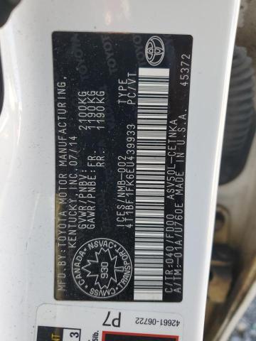 2014 TOYOTA CAMRY L - 4T1BF1FK6EU439933