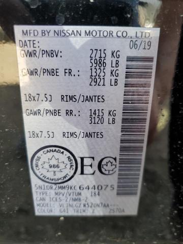 2019 NISSAN PATHFINDER S - 5N1DR2MM9KC644075