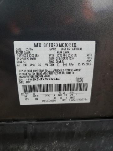 2016 FORD EXPLORER P #3292763777