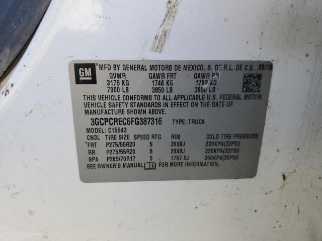 2015 CHEVROLET SILVERADO C1500 LT - 3GCPCREC6FG387316