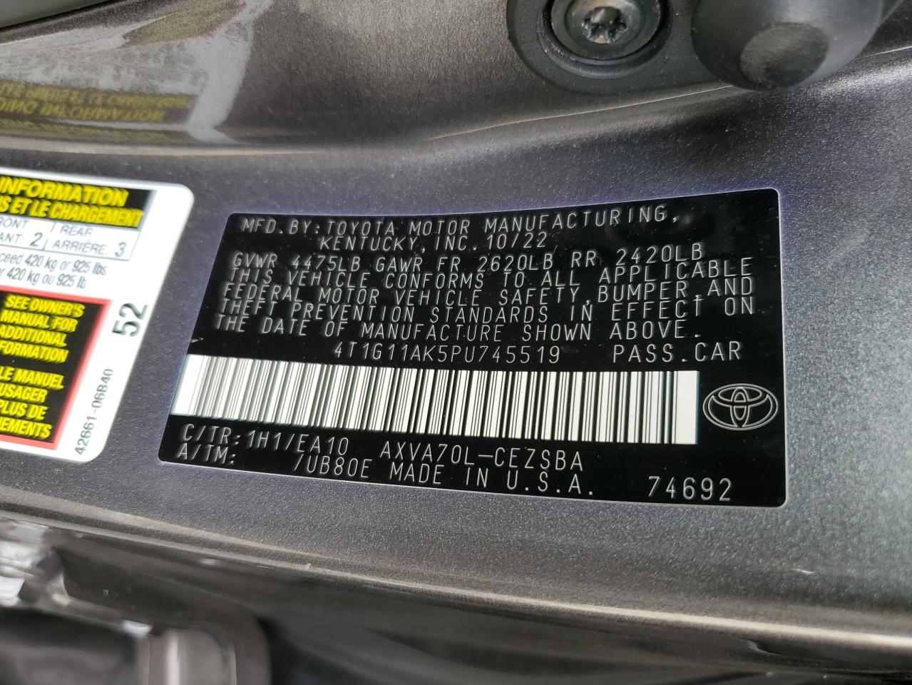 TOYOTA CAMRY SE NIGHT SHADE