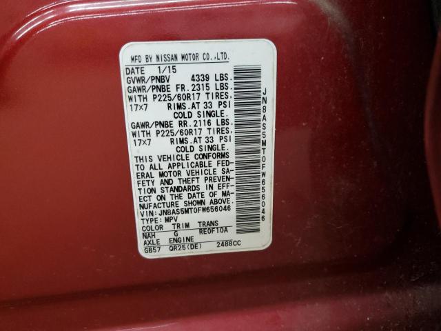 2015 NISSAN ROGUE SELE JN8AS5MT0FW656046