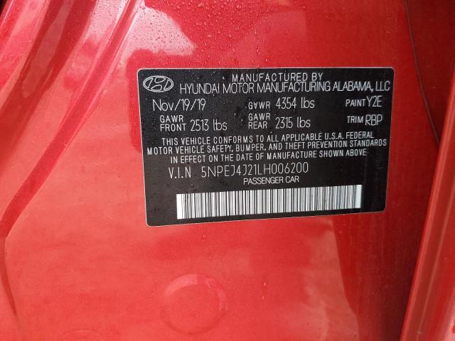 2020 HYUNDAI SONATA SEL #3287776097