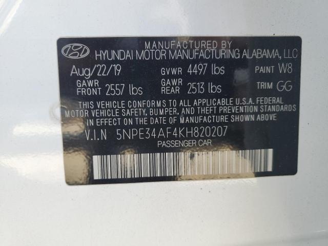 2019 HYUNDAI SONATA LIM - 5NPE34AF4KH820207