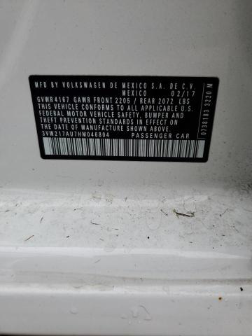 2017 VOLKSWAGEN GOLF S 3VW217AU7HM046804