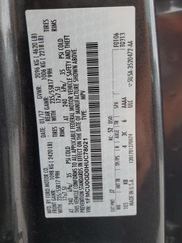 2017 FORD ESCAPE SE - 1FMCU0GD0HUC78021