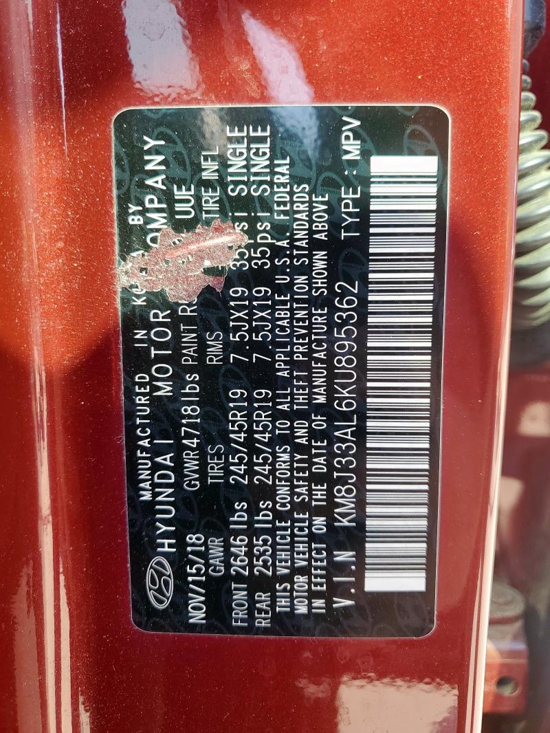 2019 HYUNDAI TUCSON LIM #3279869278