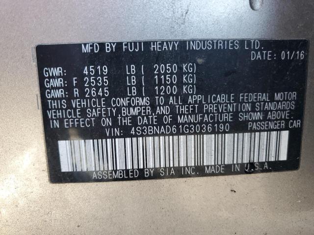 2016 SUBARU LEGACY 2.5 - 4S3BNAD61G3036190