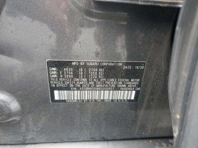 2021 SUBARU LEGACY PRE - 4S3BWAD68M3006807