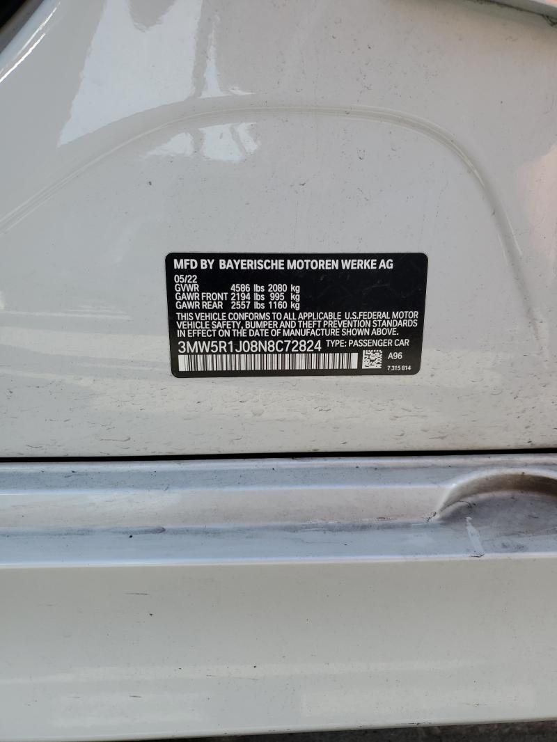 2022 BMW 330I 3MW5R1J08N8C72824