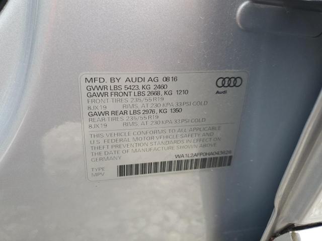 2017 AUDI Q5 PREMIUM - WA1L2AFP0HA043626