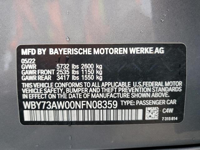 2022 BMW I4 EDRIVE WBY73AW00NFN08359