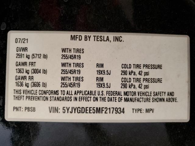 2021 TESLA MODEL Y #3301618659
