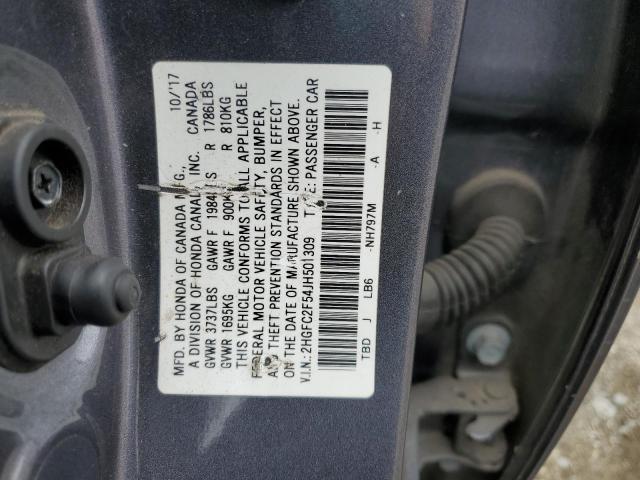 2018 HONDA CIVIC LX - 2HGFC2F54JH501309