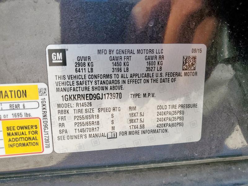 2016 GMC ACADIA SLE 1GKKRNED9GJ173970