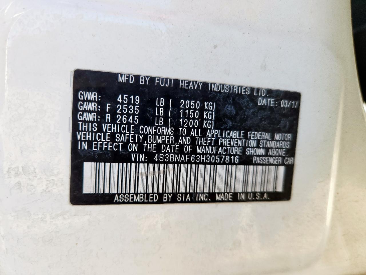 SUBARU LEGACY 2.5I PREMIUM