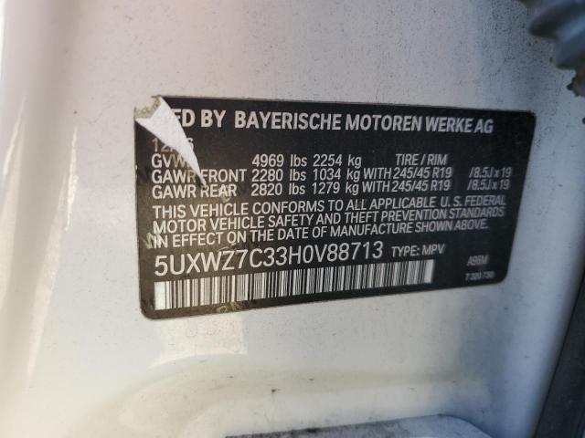 2017 BMW X3 SDRIVE2 - 5UXWZ7C33H0V88713