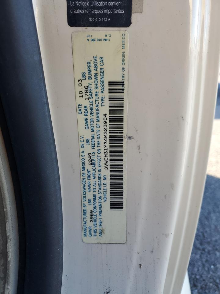 Lot #3281789896 2004 VOLKSWAGEN NEW BEETLE