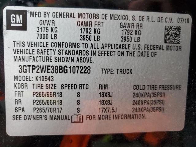 2011 GMC SIERRA K15 - 3GTP2WE38BG107228