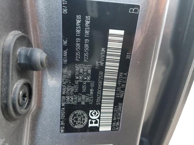 2017 TOYOTA SIENNA SE 5TDXZ3DCXHS872530