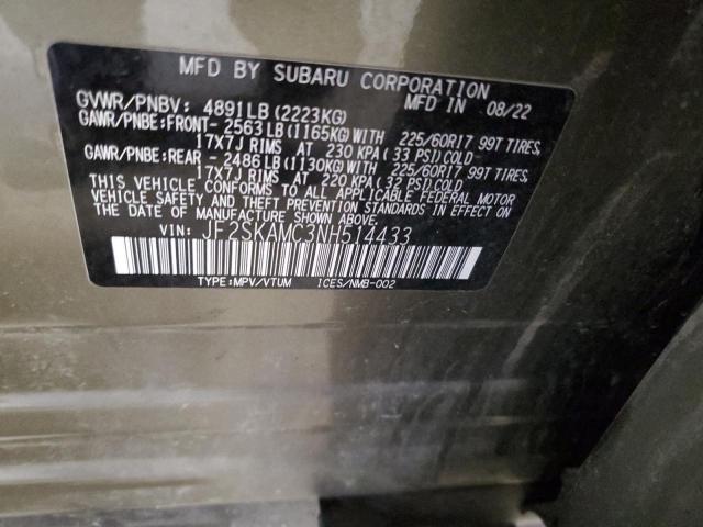 2022 SUBARU FORESTER W #3292397283