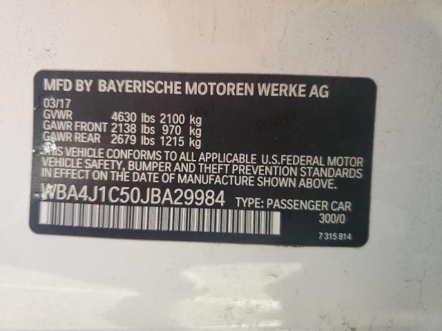 2018 BMW 430I GRAN COUPE WBA4J1C50JBA29984