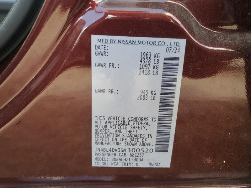 2025 NISSAN ALTIMA SV 1N4BL4DV0SN300520