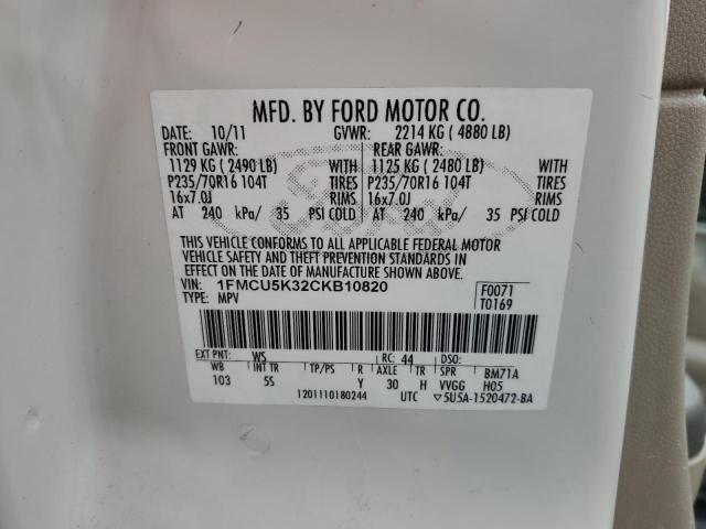 2012 FORD ESCAPE HYB #3290601779