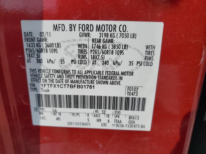 2011 FORD F150 SUPER #3319066293