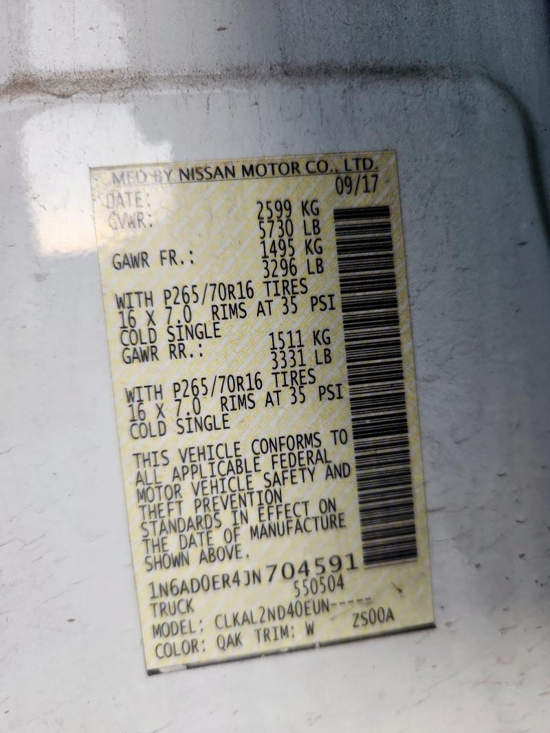 2018 NISSAN FRONTIER S 1N6AD0ER4JN704591