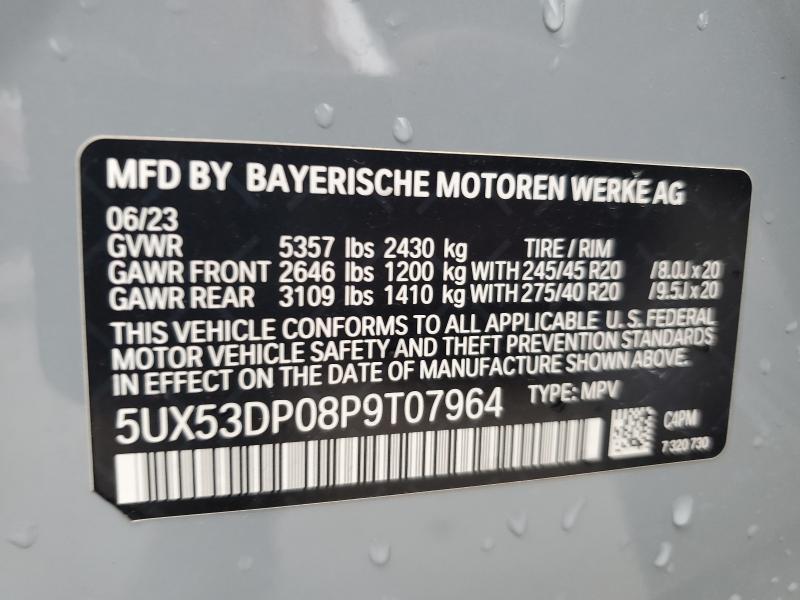 2023 BMW X3 XDRIVE3 5UX53DP08P9T07964