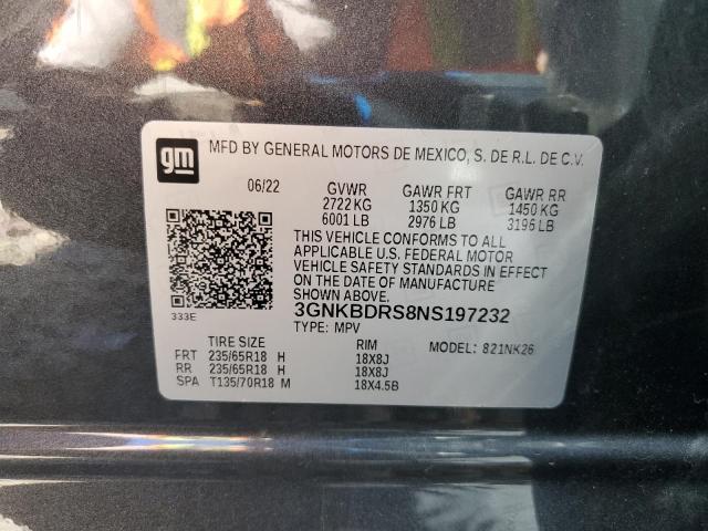 2022 CHEVROLET BLAZER 3LT 3GNKBDRS8NS197232