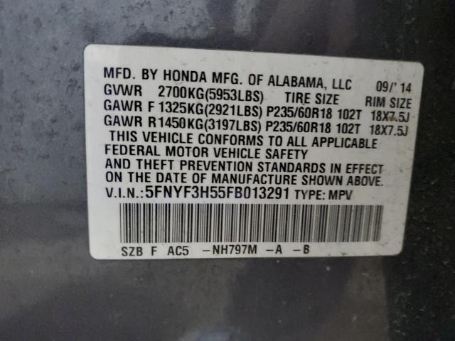 2015 HONDA PILOT EXL #3304769917