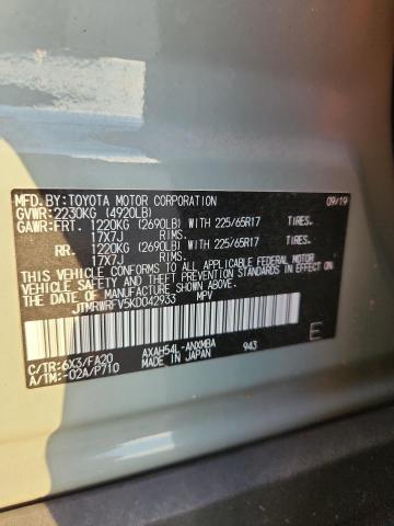 2019 TOYOTA RAV4 XLE JTMRWRFV5KD042933