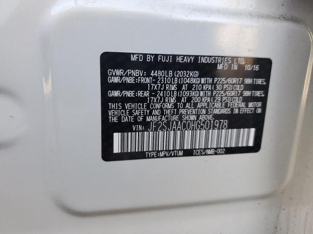 2017 SUBARU FORESTER 2 - JF2SJAAC0HG501978